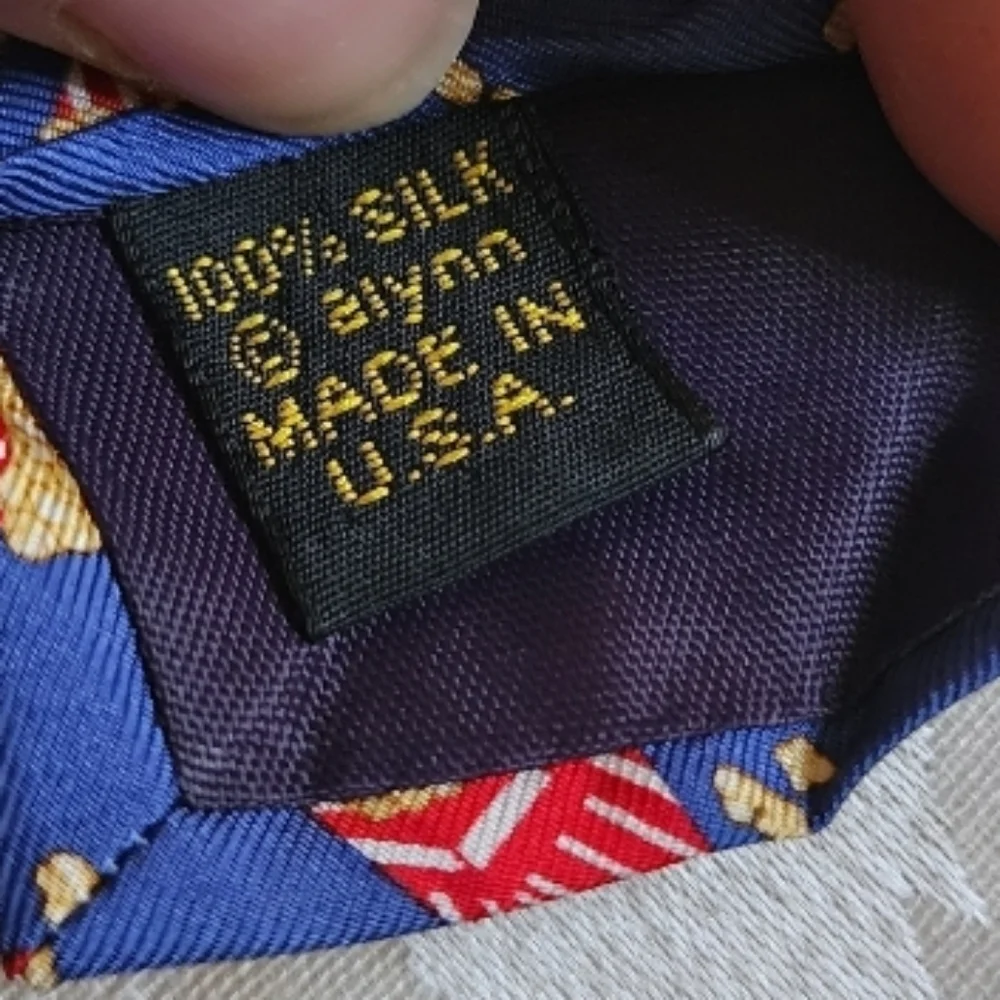 ALYNN NECKWEAR Blue Popcorn Patterned 100% Silk Tie